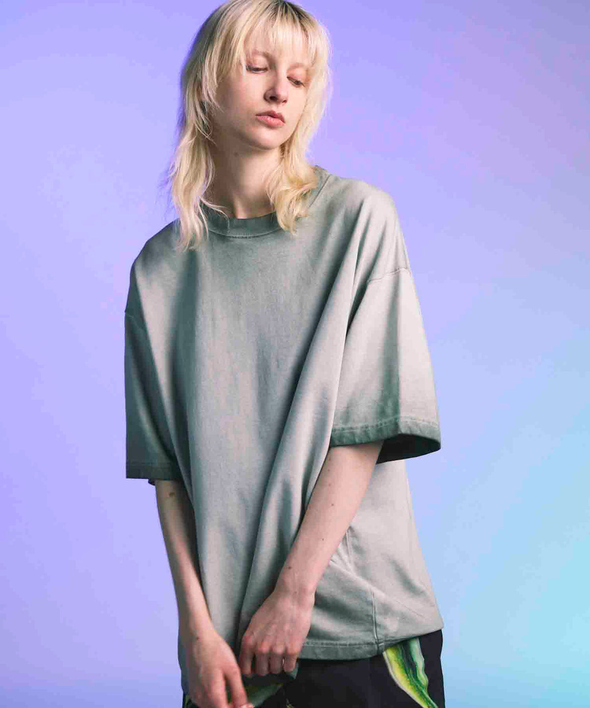 Cold-Dye Prime-Over Crew Neck T-Shirt