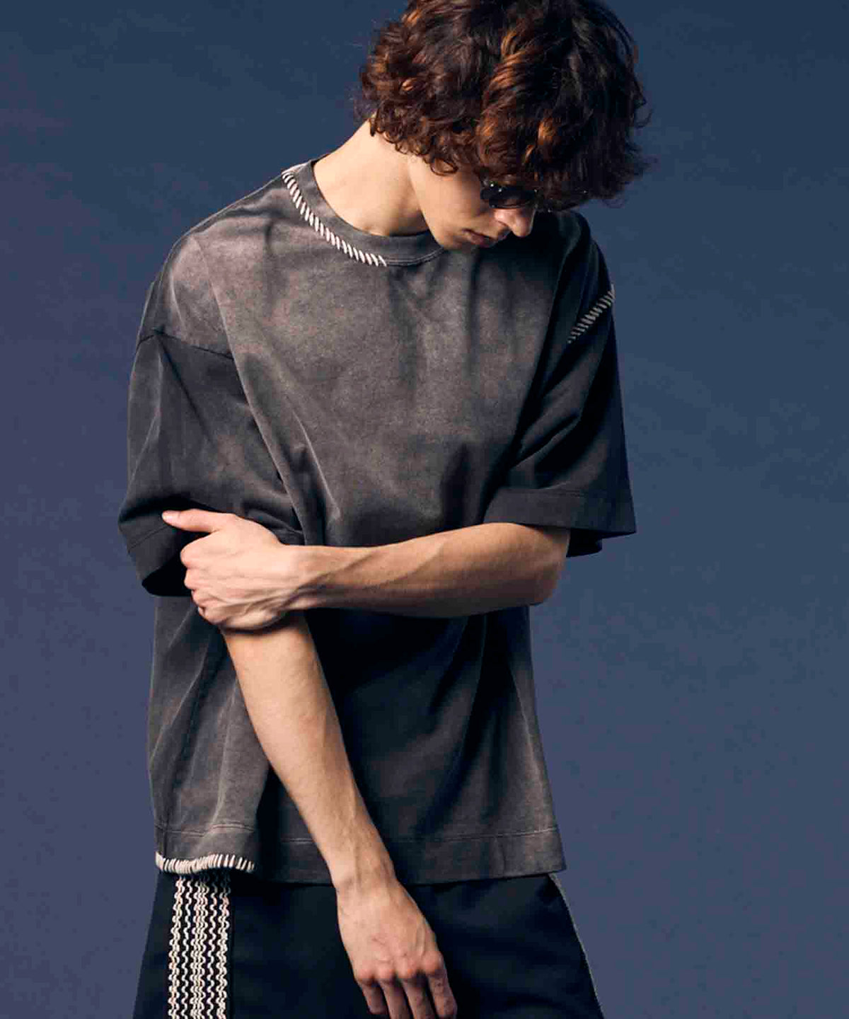 Over-Dye Embroidery Prime-Over Stitch Design T-Shirt