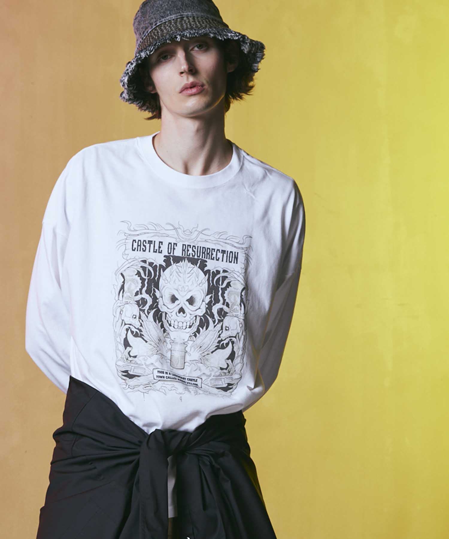 SALE】Multi Graphic Prime-Over Crew Neck Pullover 