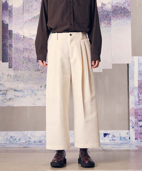 【SALE】【Italian Dead Stock Fabric】Multi Fabric Two-Tuck Wide Pants