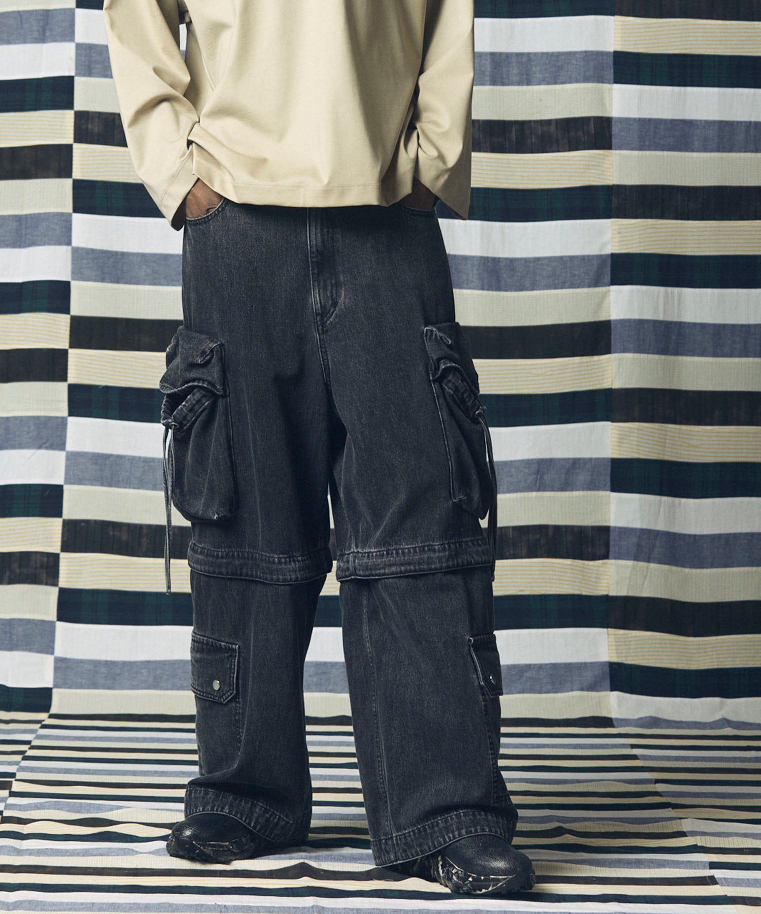 【DIG YOUR OWN GRAVE】denim cargo pantscolo