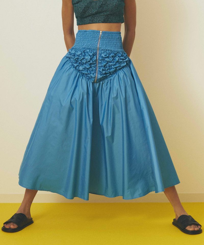 CHIE NINOMIYA COLLABORATION＞Hand Shirring Volume Taffeta Skirt