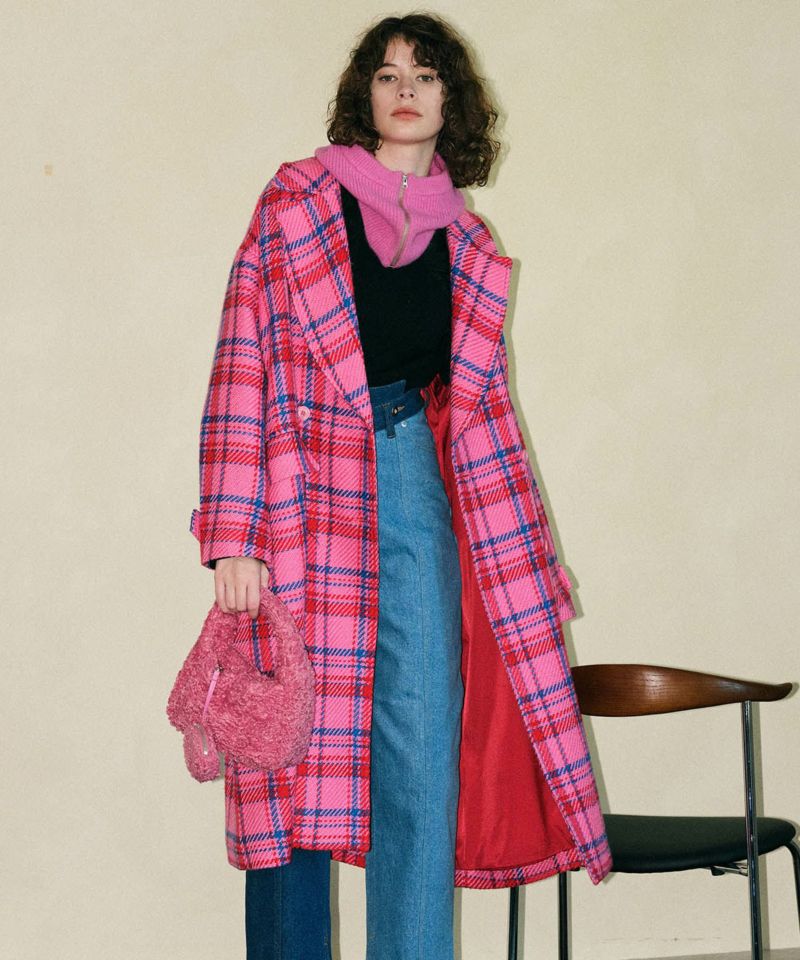 SALE】Roving Check Over Coat