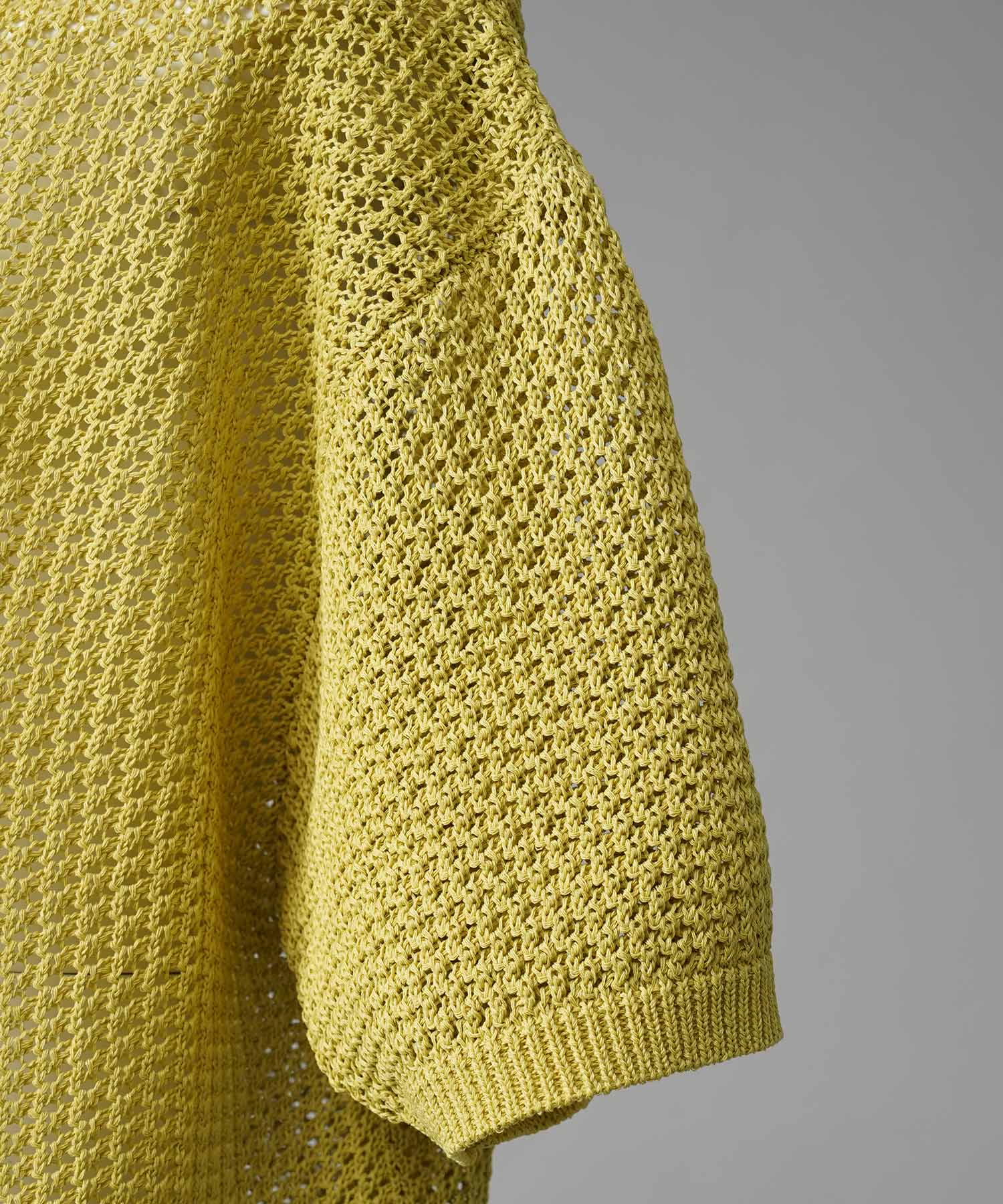 [25SS PRE-ORDER] Prime-Over Mesh Short Sleeve Skipper Knit Pullover