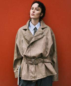 【26SPRING PRE-ORDER】Belted Faux Leather Jacket