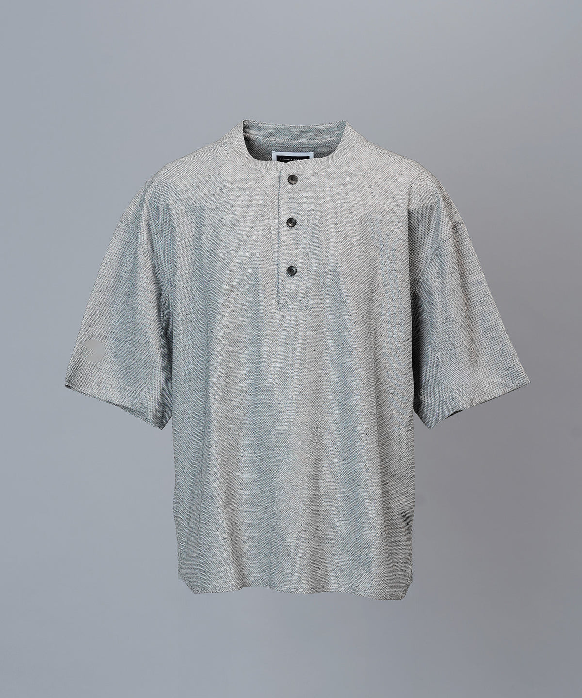 【26SS PRE-ORDER】Birdseye Jersey Mesh Prime-Over Henry Neck Short-sleeved T-shirt