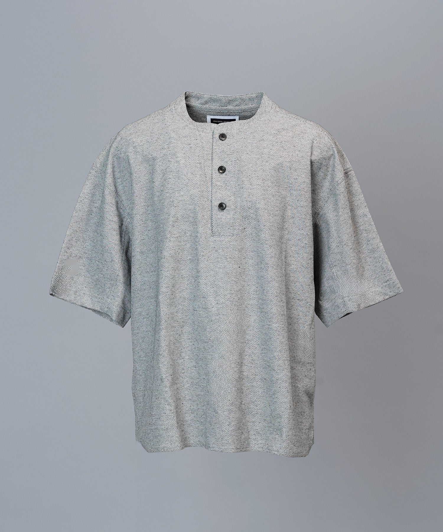 【26SS PRE-ORDER】Birdseye Jersey Mesh Prime-Over Henry Neck Short-sleeved T-shirt