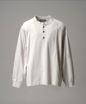 Curve switching Prime-Over Henry Neck Long Sleeve T-Shirt