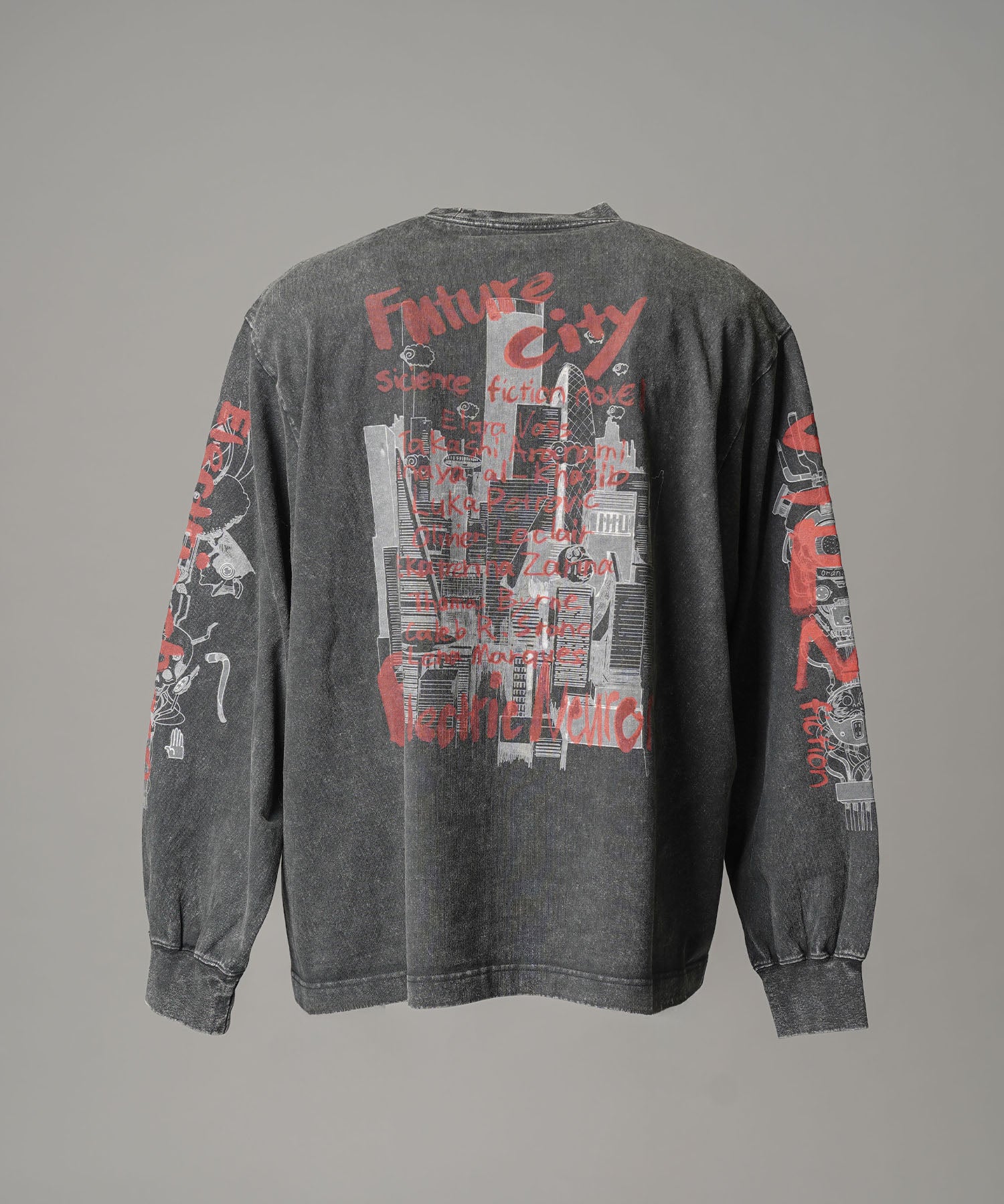 Artist Graphical Embroidery Prime-Over Crew Neck Long Sleeve T-Shirt