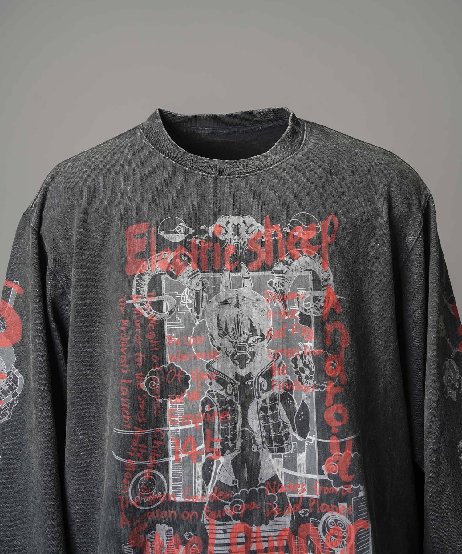 Artist Graphical Embroidery Prime-Over Crew Neck Long Sleeve T-Shirt