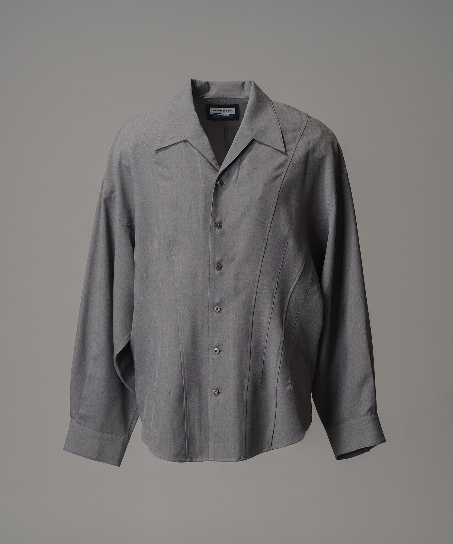 Radial Darts Prime-Over Open Collar Shirt