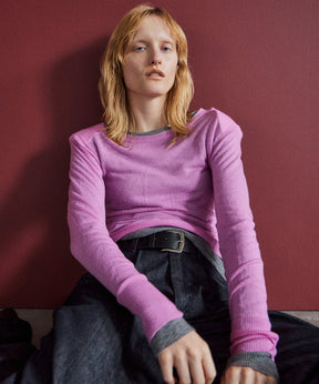 Shoulder Pad Sheer Knit Top