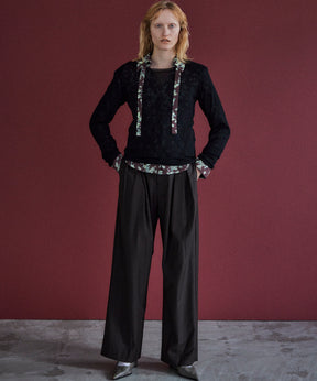 Shoulder Pad Sheer Knit Top