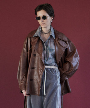 Leather Short Trench Coat