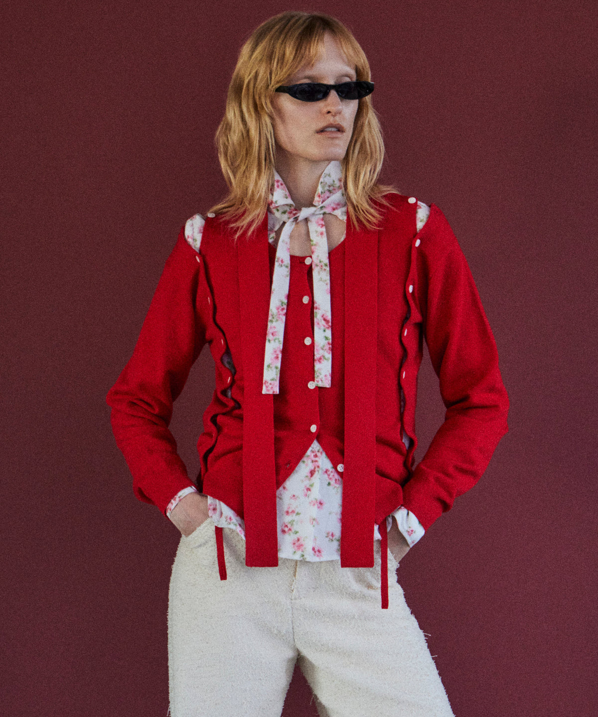 Bow-Tie Crew Cardigan