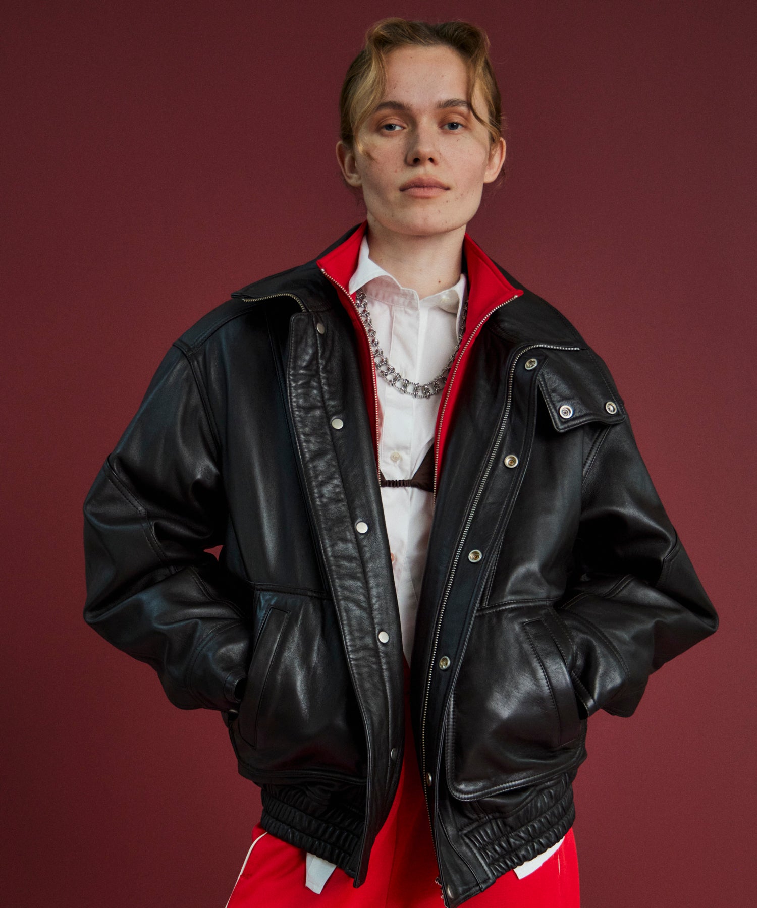 【26AUTUMN PRE-ORDER】Sheep Leather Swing Top Blouson