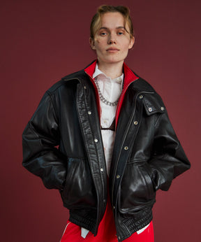 【26AUTUMN PRE-ORDER】Sheep Leather Swing Top Blouson