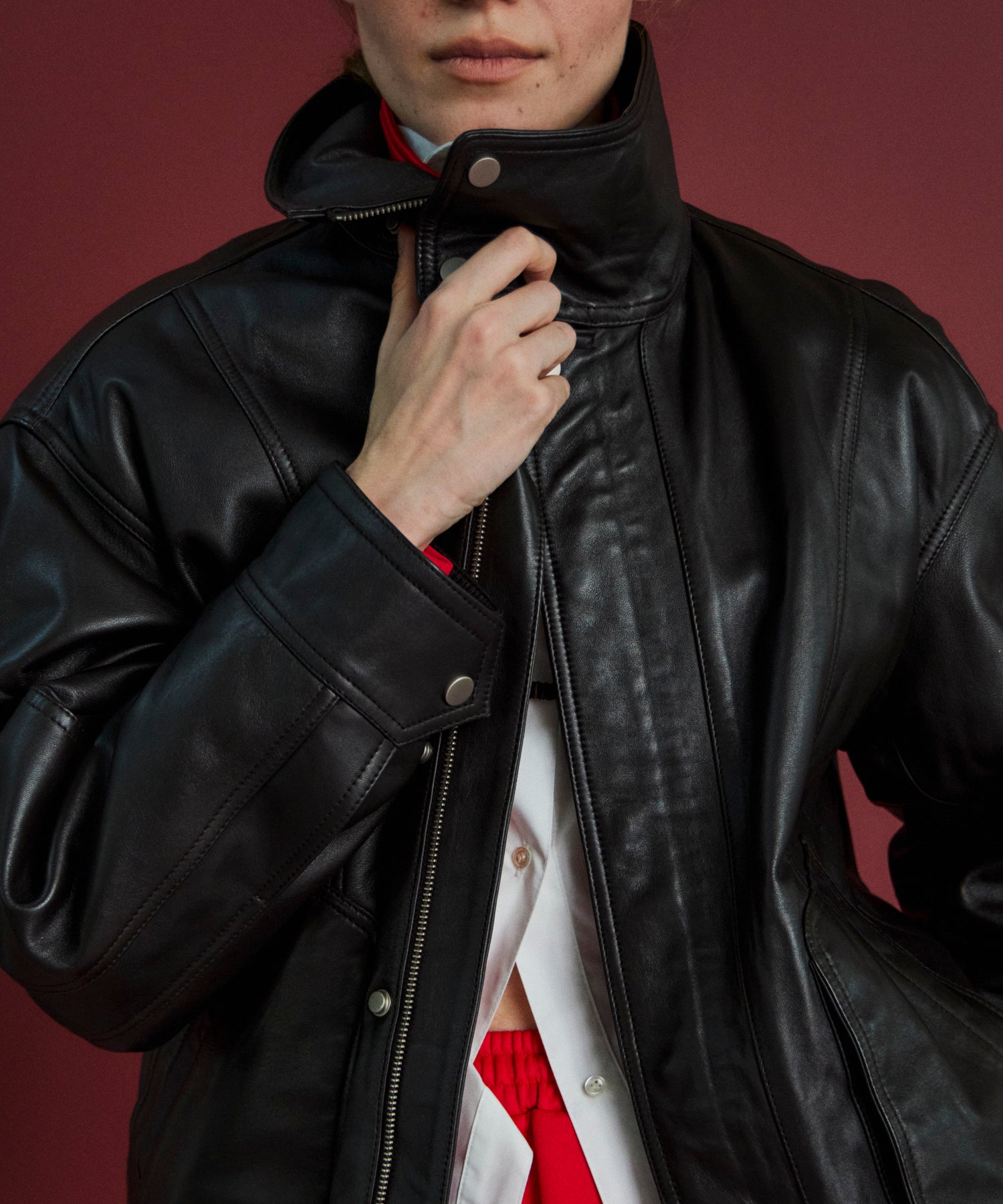 【26AUTUMN PRE-ORDER】Sheep Leather Swing Top Blouson