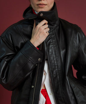 【26AUTUMN PRE-ORDER】Sheep Leather Swing Top Blouson