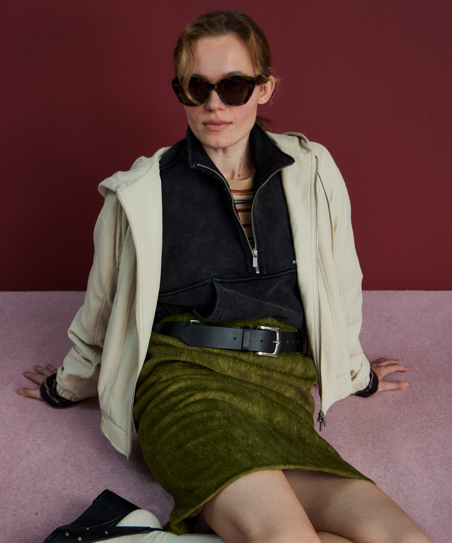 Faux Leather Hoodie Parka