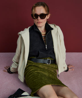 Faux Leather Hoodie Parka