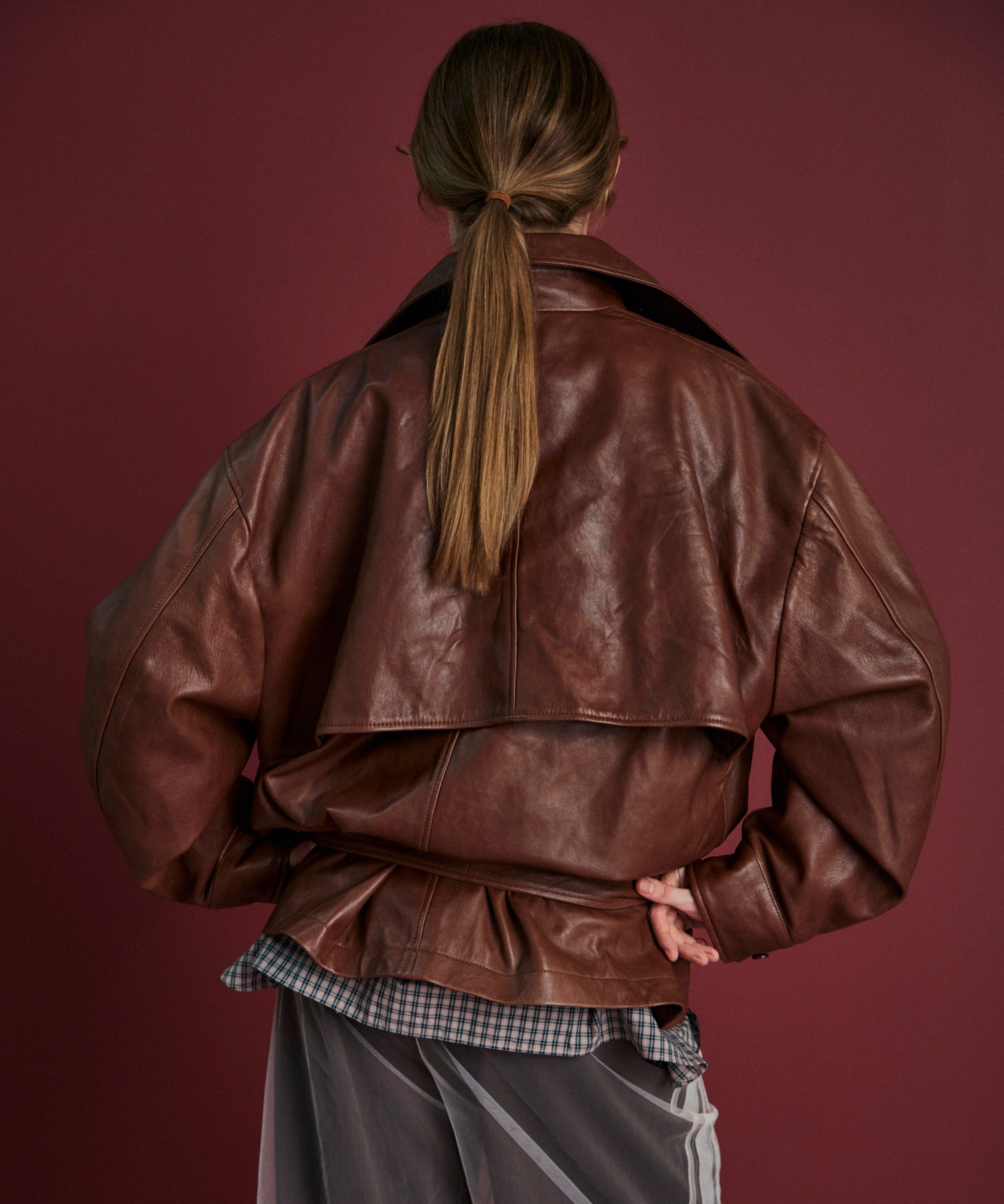 Leather Short Trench Coat