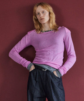 Shoulder Pad Sheer Knit Top
