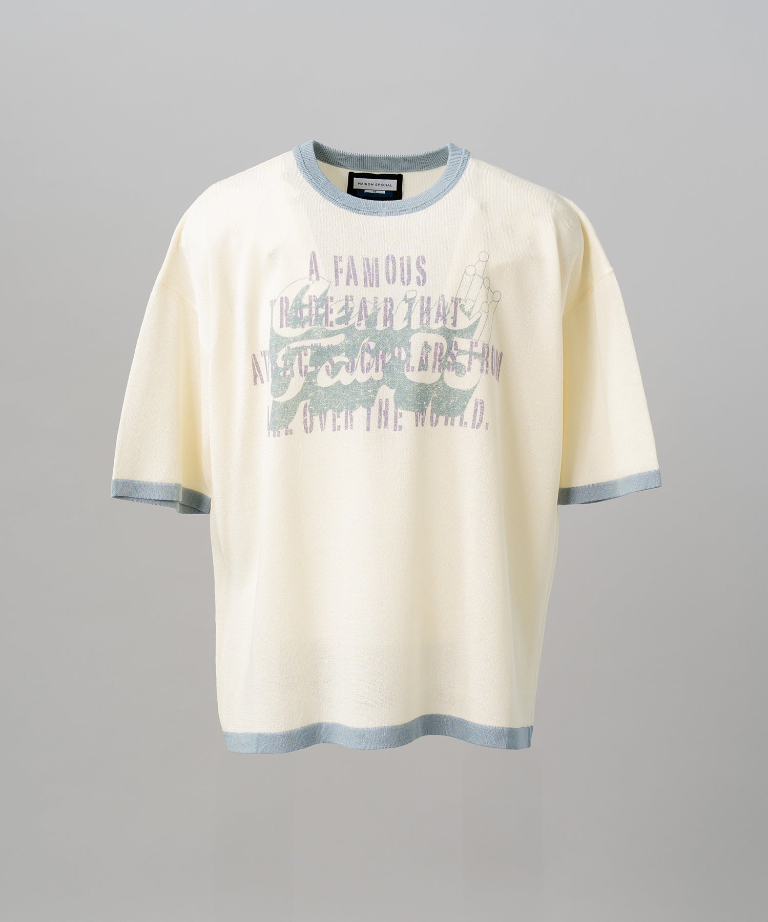 【26SS PRE-ORDER】Linen-touch Nostalgia Prime-Over Ringer Pattern Knit T-shirt