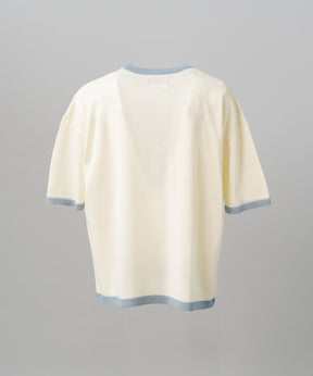 【26SS PRE-ORDER】Linen-touch Nostalgia Prime-Over Ringer Pattern Knit T-shirt