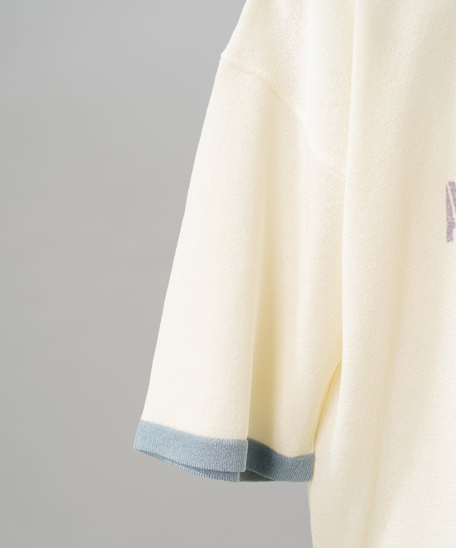 【26SS PRE-ORDER】Linen-touch Nostalgia Prime-Over Ringer Pattern Knit T-shirt