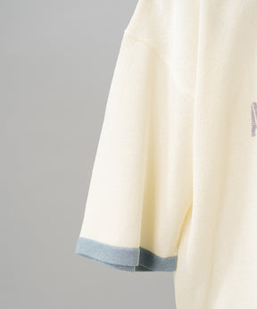 【26SS PRE-ORDER】Linen-touch Nostalgia Prime-Over Ringer Pattern Knit T-shirt