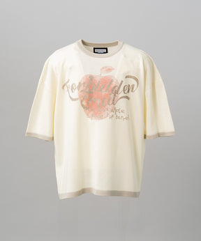 【26SS PRE-ORDER】Linen-touch Nostalgia Prime-Over Ringer Pattern Knit T-shirt
