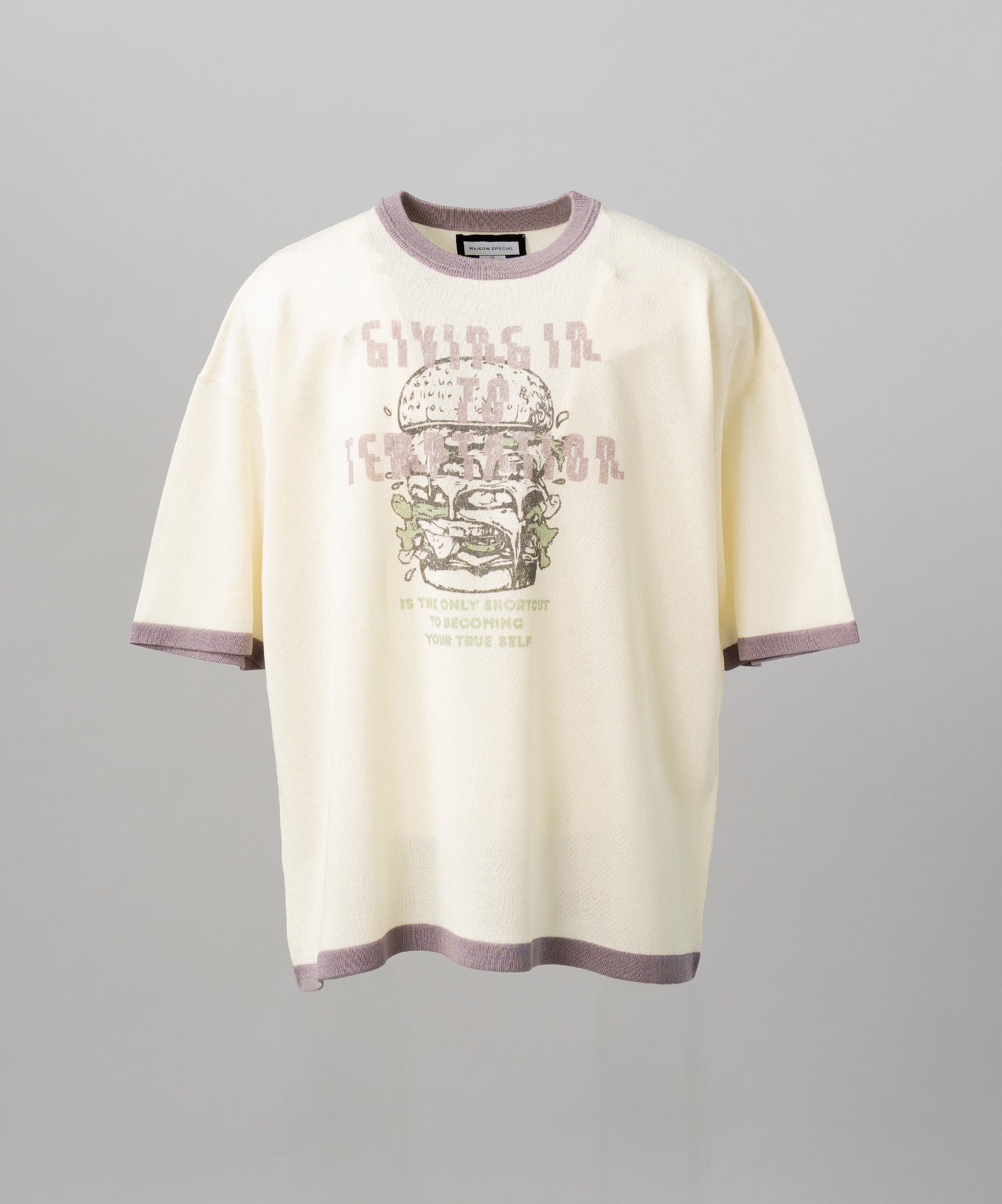 【26SS PRE-ORDER】Linen-touch Nostalgia Prime-Over Ringer Pattern Knit T-shirt