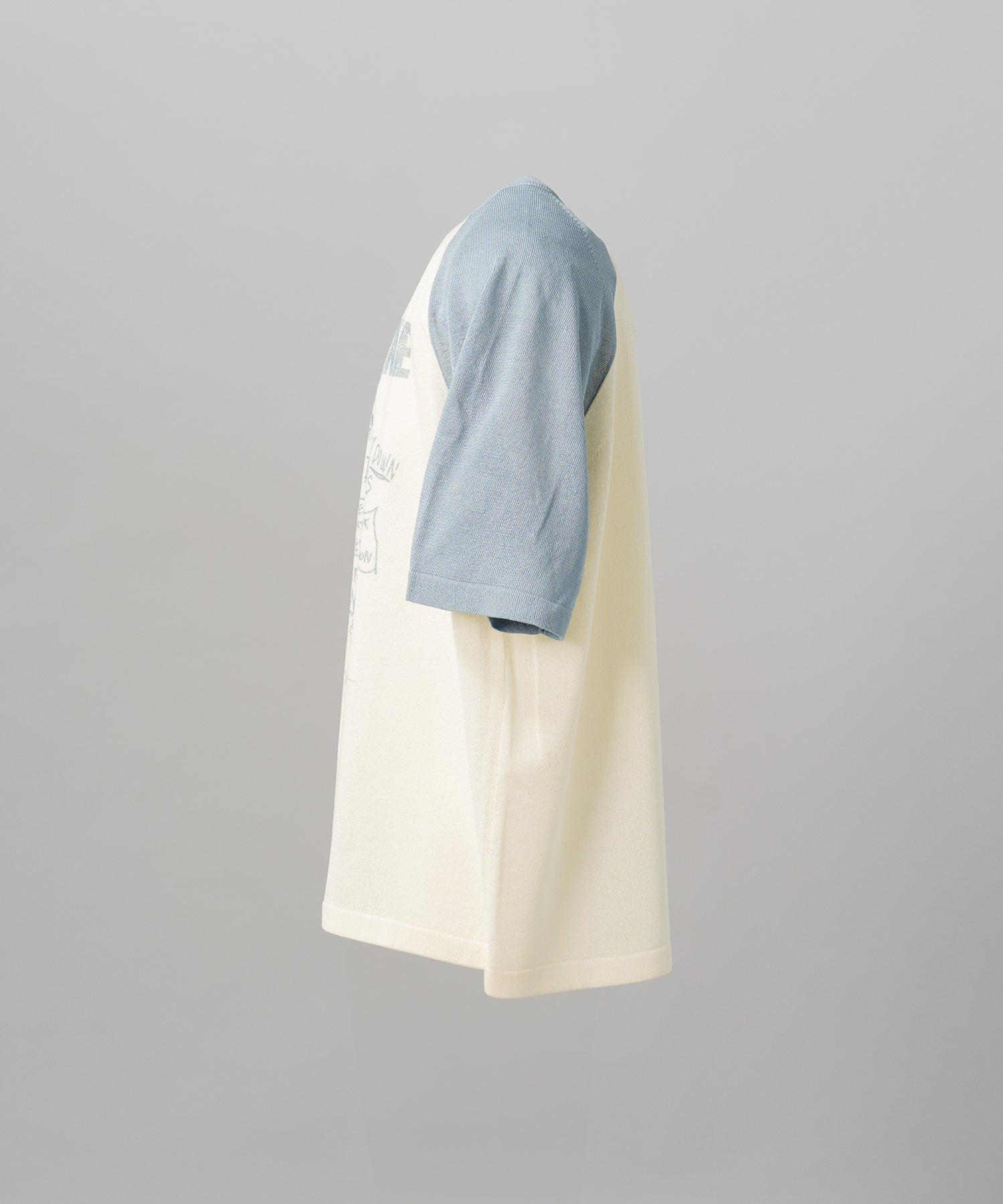 【26SS PRE-ORDER】Linen-touch Nostalgia Prime-Over Raglan Pattern Knit T-shirt