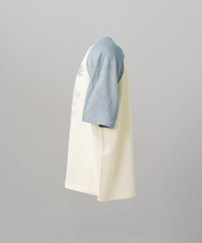 【26SS PRE-ORDER】Linen-touch Nostalgia Prime-Over Raglan Pattern Knit T-shirt