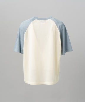 【26SS PRE-ORDER】Linen-touch Nostalgia Prime-Over Raglan Pattern Knit T-shirt