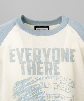 【26SS PRE-ORDER】Linen-touch Nostalgia Prime-Over Raglan Pattern Knit T-shirt