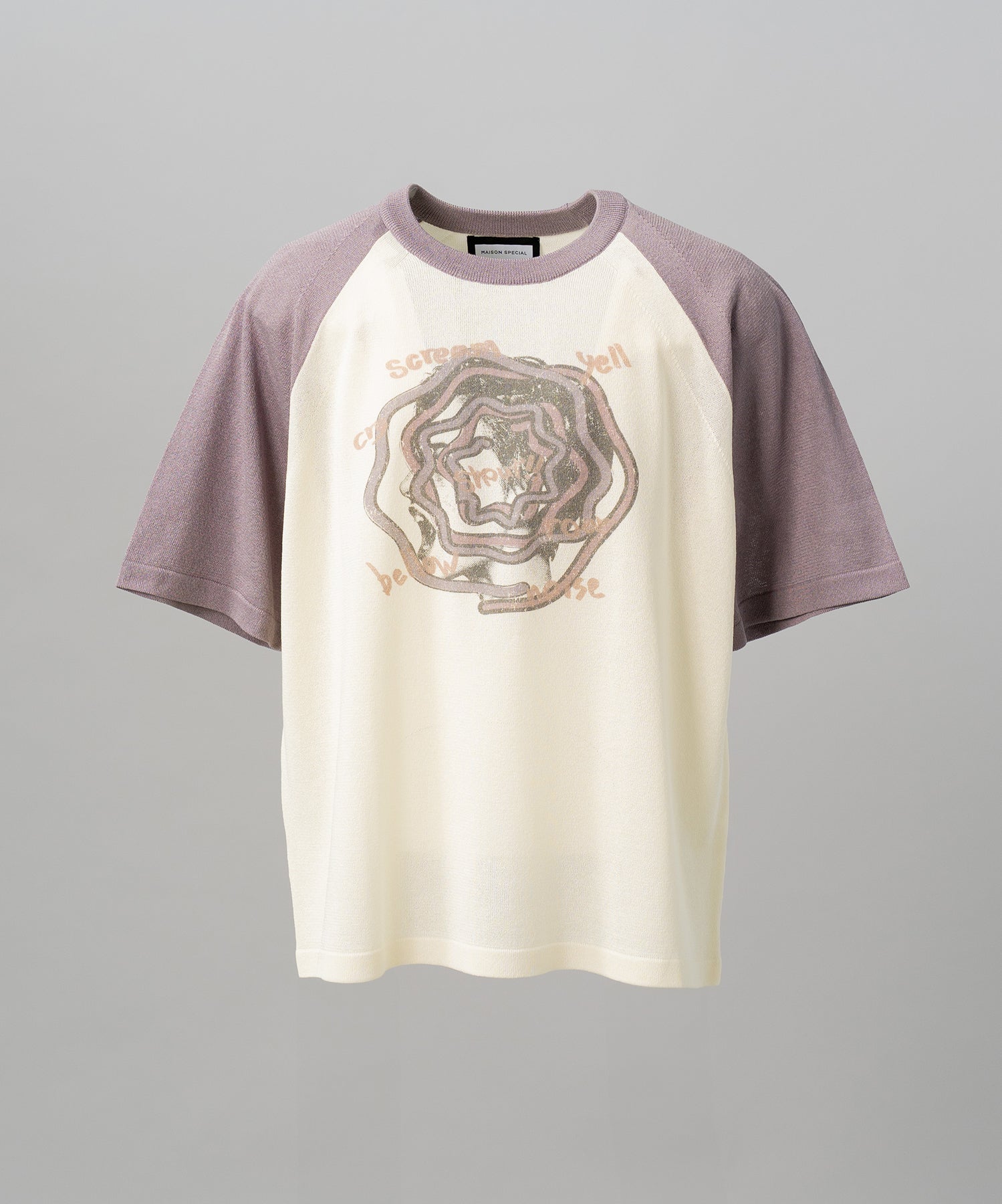 【26SS PRE-ORDER】Linen-touch Nostalgia Prime-Over Raglan Pattern Knit T-shirt