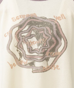 【26SS PRE-ORDER】Linen-touch Nostalgia Prime-Over Raglan Pattern Knit T-shirt