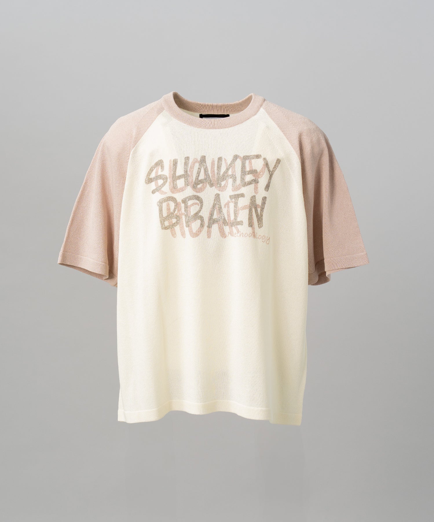 【26SS PRE-ORDER】Linen-touch Nostalgia Prime-Over Raglan Pattern Knit T-shirt