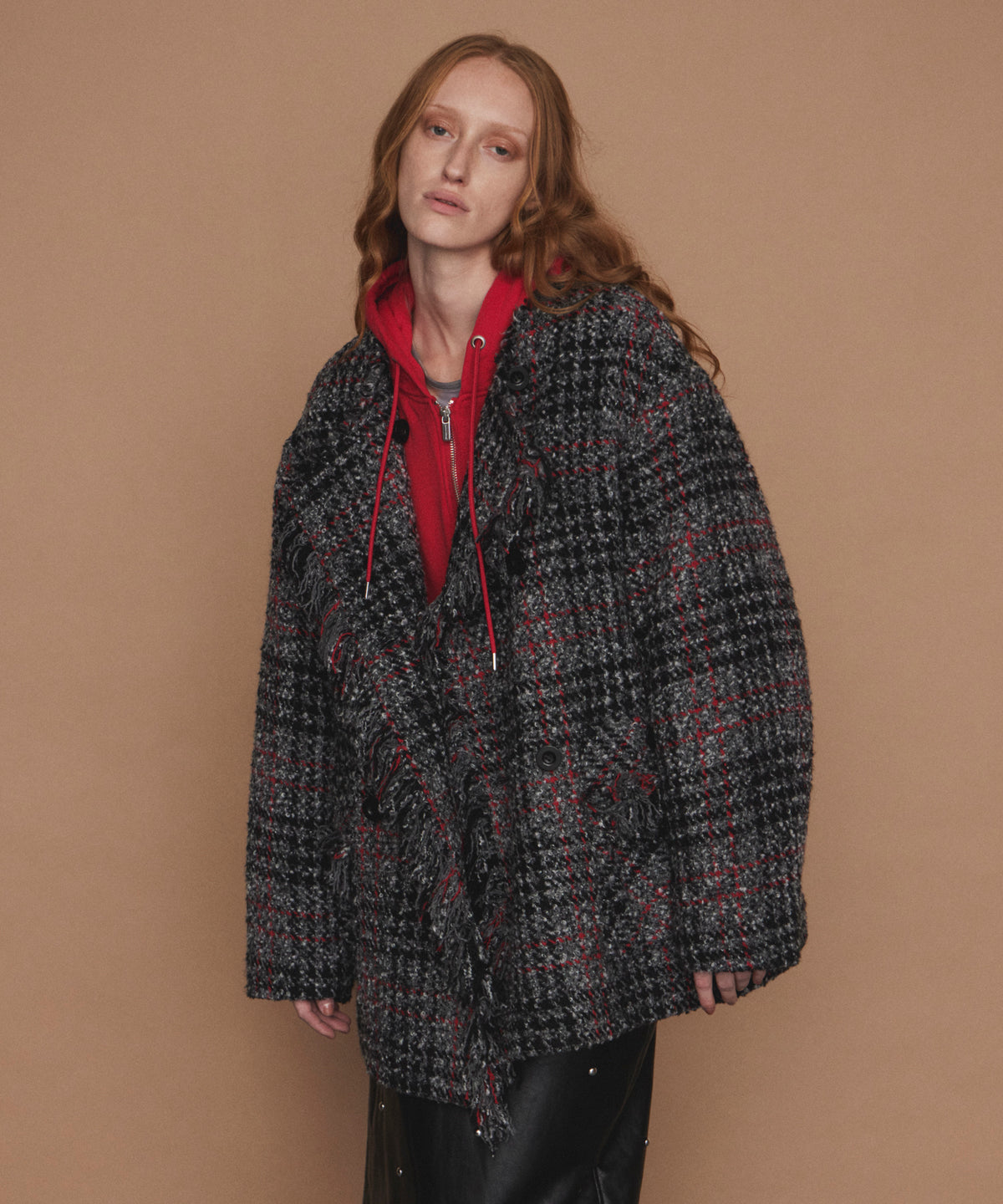 【26WINTER COLLECTION】Double-Breasted Tweed Midi Coat