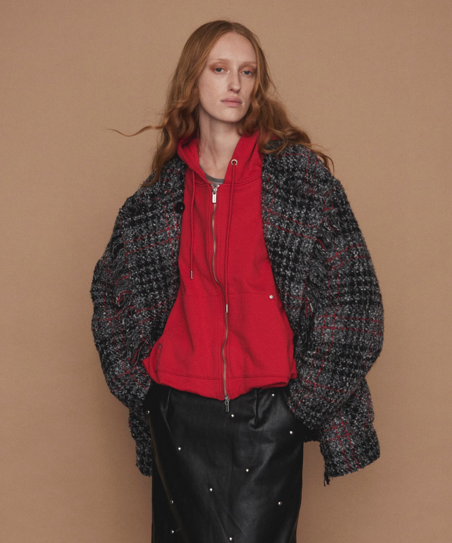 【26WINTER COLLECTION】Double-Breasted Tweed Midi Coat
