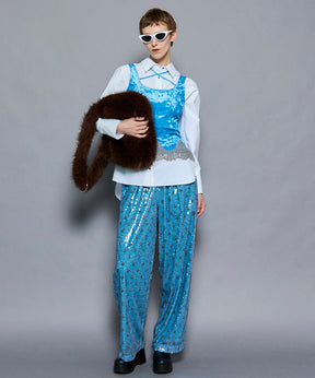 【25AUTUMN PRE-ORDER】Hem Lace Velvet Tank Top