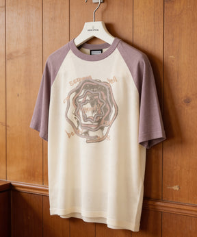 【26SS PRE-ORDER】Linen-touch Nostalgia Prime-Over Raglan Pattern Knit T-shirt