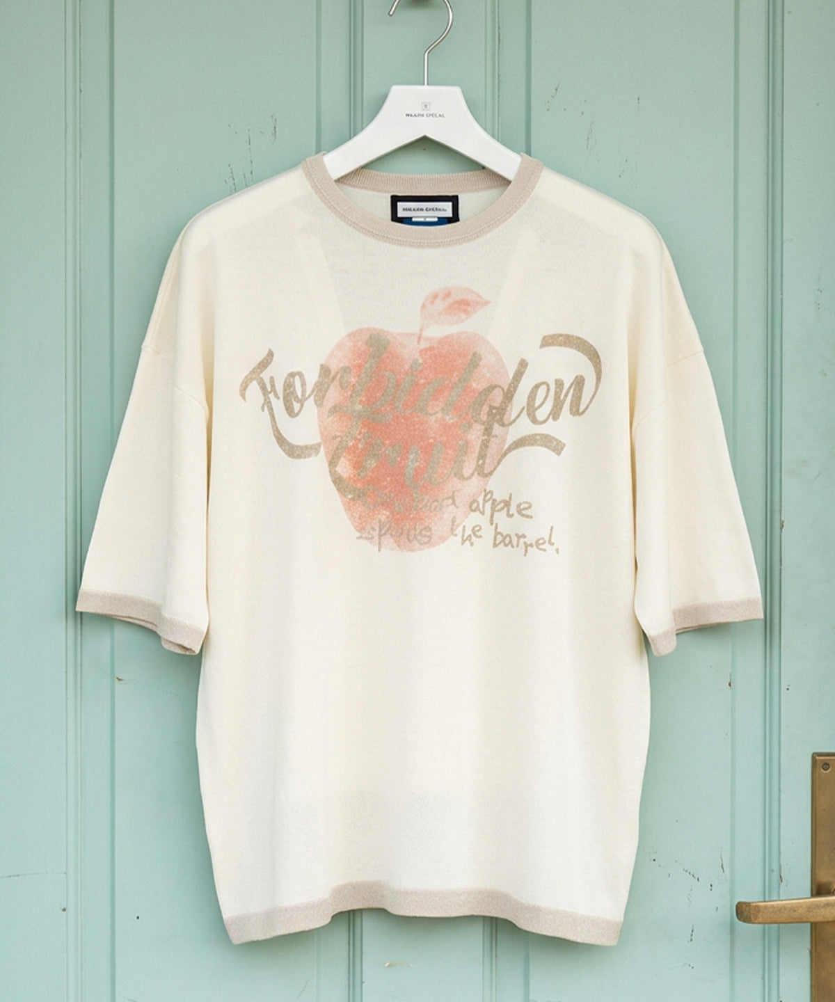 【26SS PRE-ORDER】Linen-touch Nostalgia Prime-Over Ringer Pattern Knit T-shirt