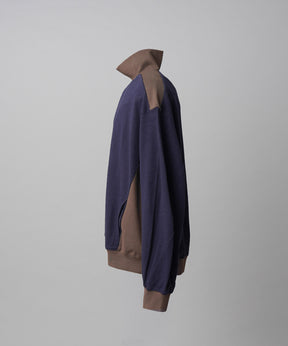 [26AW PRE-ORDER] Cotton Balfa Lace Prime Over Henley Neck Long Sleeve Knit T-shirt