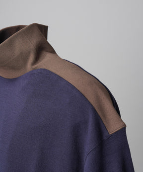 [26AW PRE-ORDER] Cotton Balfa Lace Prime Over Henley Neck Long Sleeve Knit T-shirt