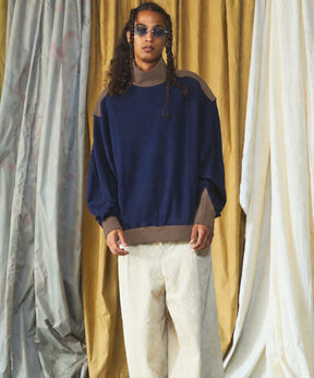 [26AW PRE-ORDER] Cotton Balfa Lace Prime Over Henley Neck Long Sleeve Knit T-shirt