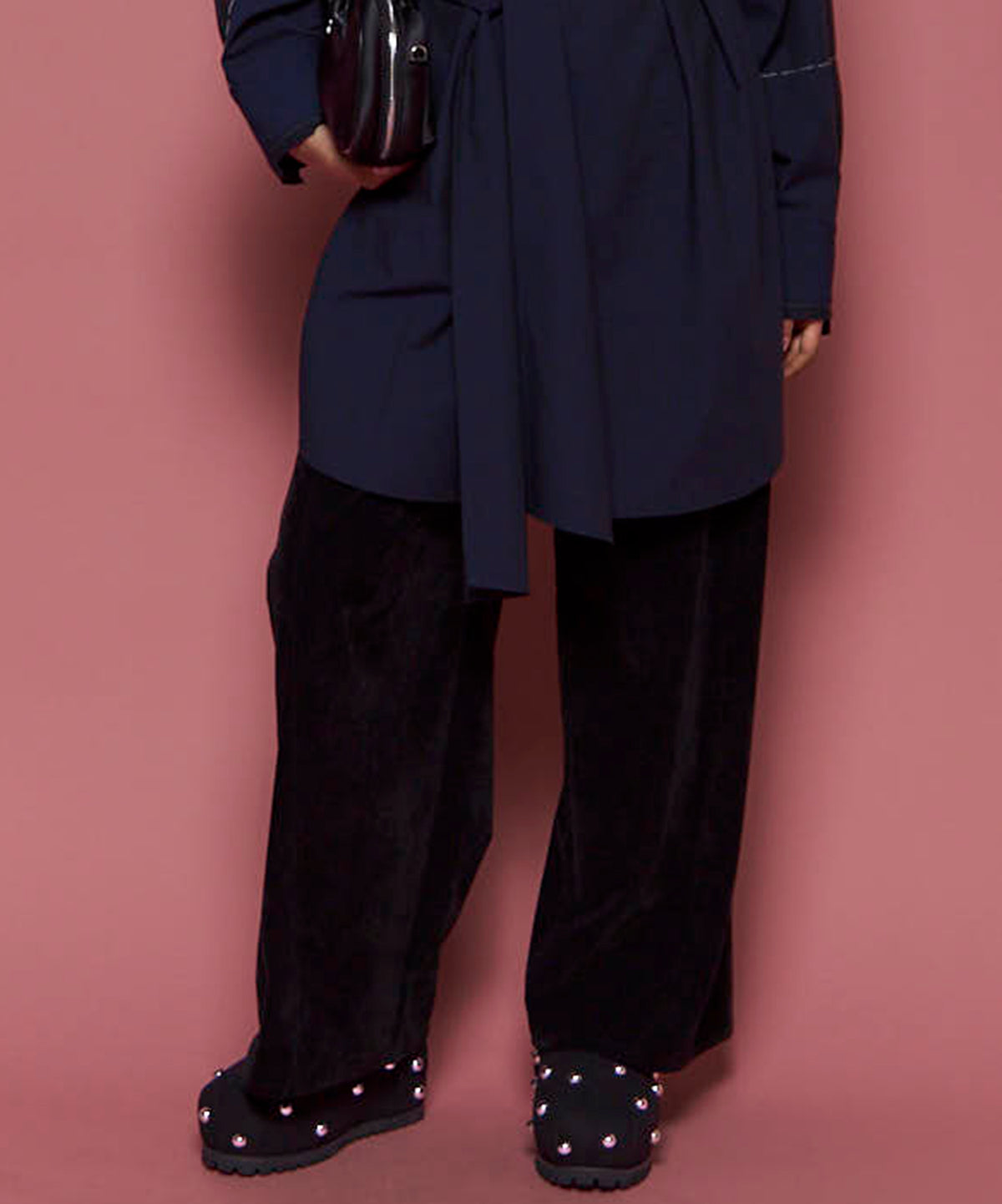 Chambray Corduroy Wide Pants