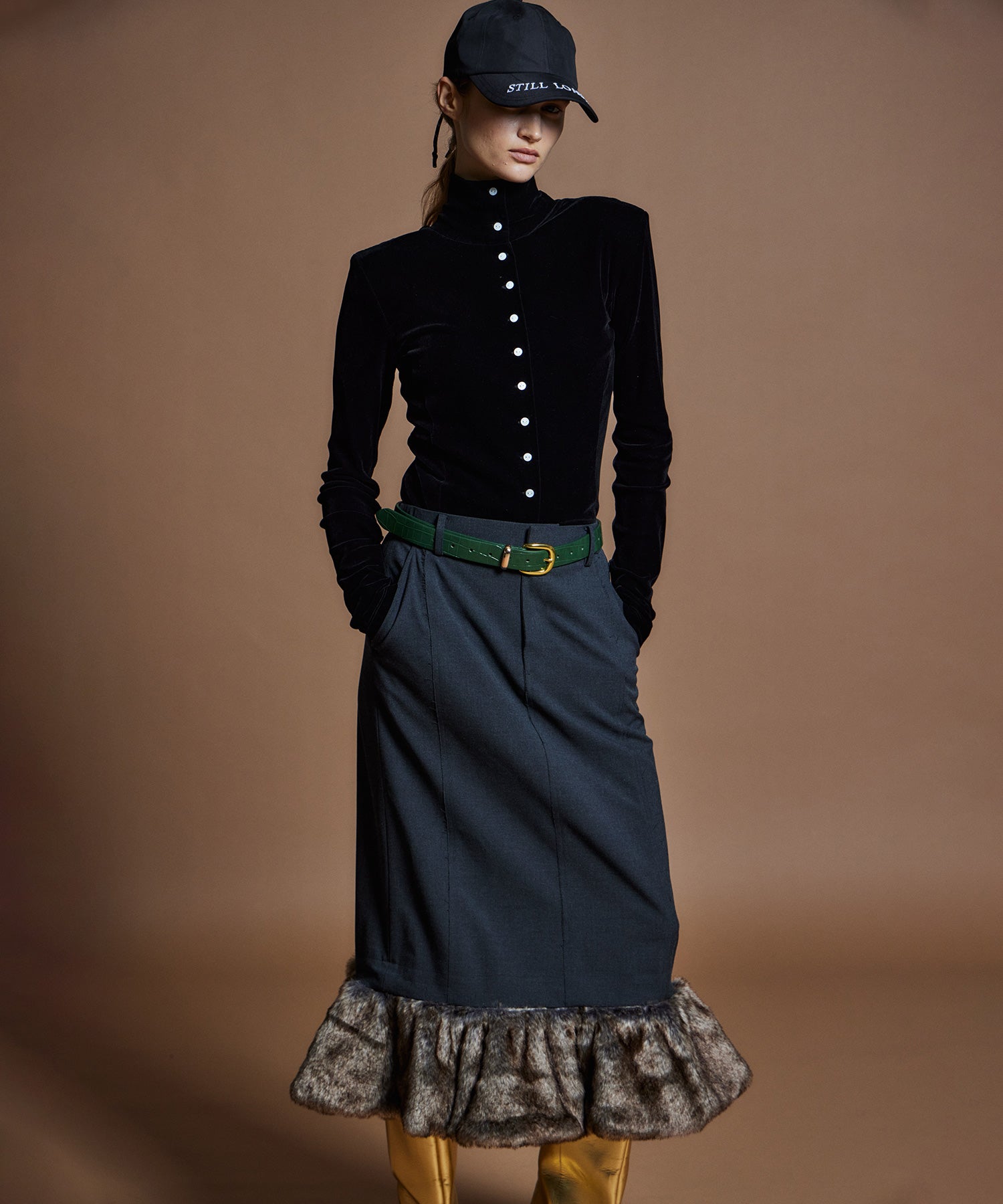 【26WINTER PRE-ORDER】Fur Hem 2WAY Skirt